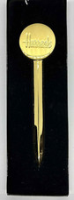 Collectible Vintage Harrods gold logo weighted 5" letter opener with orig box
