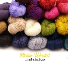 Malabrigo 100% Merino Wool Worsted Yarn Multiple Colors