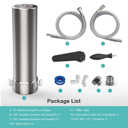 Sistema de filtro de agua potable SimPure V7 5 etapas debajo del fregadero 20,000 galones SU304 - Imagen 7 de 10