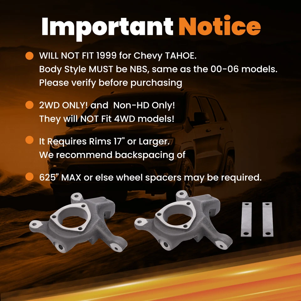 Kit de suspensión de husillos de elevación de 3 pulgadas para GMC Sierra Chevy Silverado 1500 99-06 Foto 2 de 4