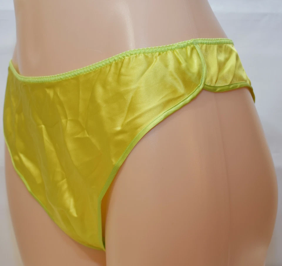 Braguita de bikini vintage de seda LA PERLA, verde neón, talla 10 Foto 2 de 4