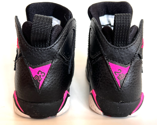 Air Jordan 7 Retro TD 'Hyper Pink' Shoes Black/White/.Fuchsia, Size 4c BNIB - Picture 8 of 9