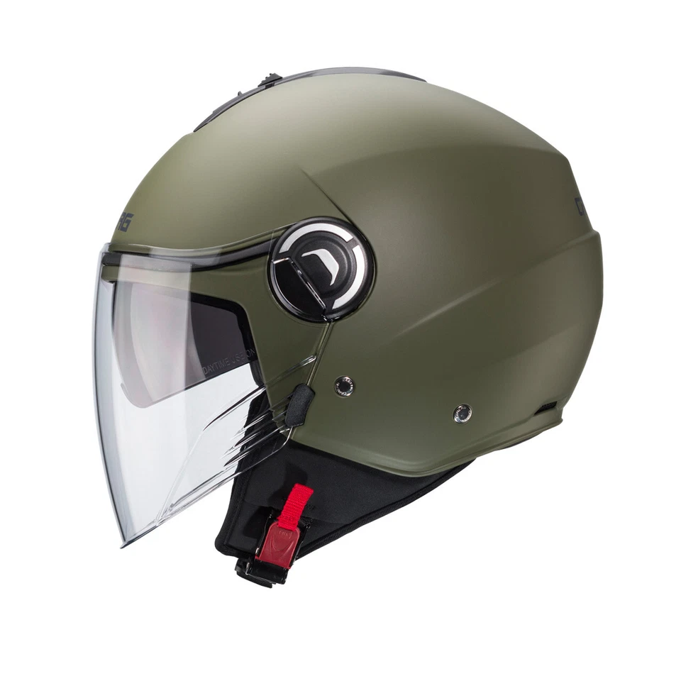 Casco jet CABERG Riviera V4 X VERDE MILITARE OPACO TAGLIA XS - Immagine 2 di 3