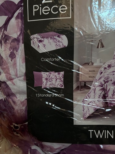 Keeco Bettina 3 Piece Purple Twin Reversible Comforter Set - Picture 4 of 7