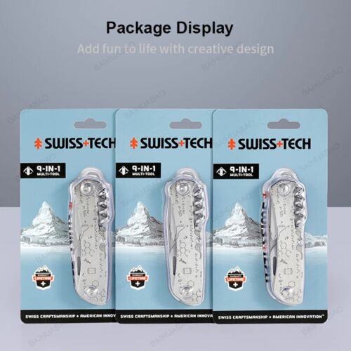 SWISS+TECH 9-IN-1 Multitool Pocket Knife Stainless Steel Tactical EDC Tool New - Picture 22 of 25
