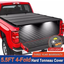 5.5FT Hard Solid Truck Bed Tonneau Cover For 2014-2023 Toyota Tundra 4-Fold