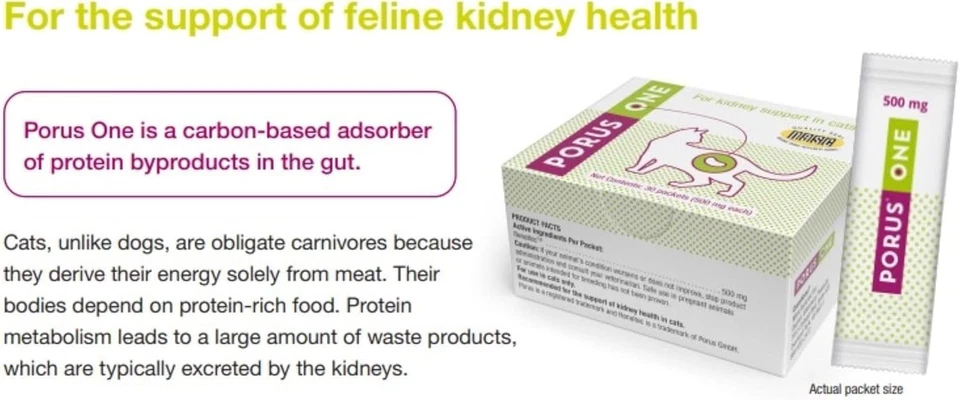 Porus One Kidney Support in Cats, 30 Packets (500mg) by Dechra, Free Shipping - Image 2 of 4