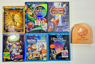 Mixed Lot of 7 Disney Animated 2D Films Anniversary Bluray DVD w/ Slip Cases
