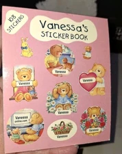 Vintage Stickers, VANESSA'S,name Sticker Book,unused, Mulberry Studios,(drMbx)