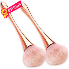 Super Large Mineral Powder Brush Set - Grade Color, 2 Pcs Bronzer Rse Golden