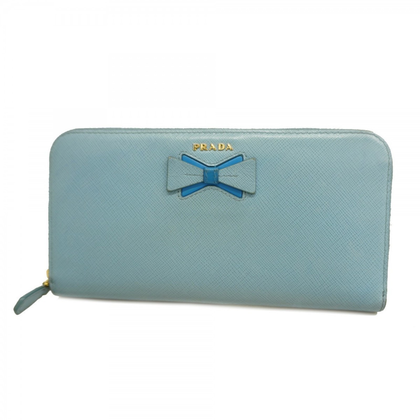Prada Saffiano Leather Long Wallet, Blue, Women's GZl1fck6