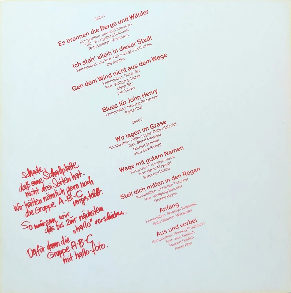 HALLO NR. 1 MIT FOTO ~ 1972 AMIGA 8 55 331 ~ DDR LP VINYL SCHALLPLATTE ROCK SOUL - Bild 4 von 4