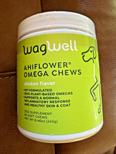WagWell Ahiflower Omega Oil- 60 Dog Chews - Vet-Formulated-BB 4/2026- SEALED