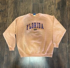 Vintage Y2K Florida Gators Orange Sweatshirt Embroidered Mens XL Football