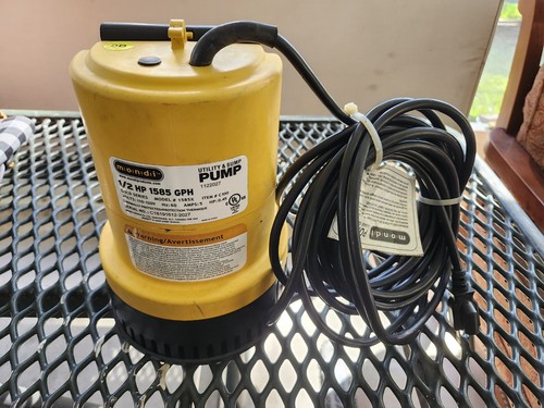 Mondi 1585X Gold Series Utility & Sump Pump 1/2 HP 1585 GPH Used for Water Only