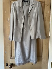 Windsmoor Mother Of The Bride Occasionwear Beige Silk Dress Suit with Jacket