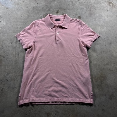 Tom Ford Pink Cotton Pique Polo Shirt Size 50-$450