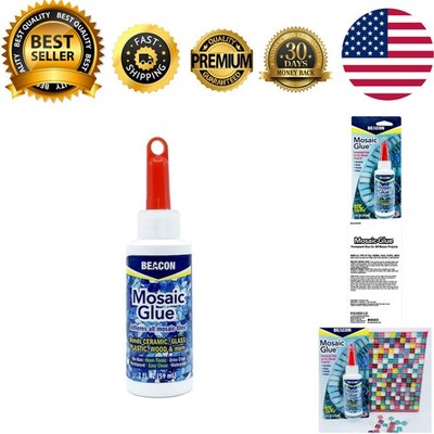Flexible Mosaic Glue - 2 Oz Non-Toxic, Water-Resistant Craft Adhesive for DIY