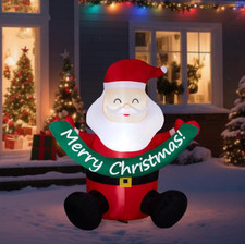 7 FT Santa Decor , 3 LED 210D Polyester Christmas Inflatable Decoration, 12V,100