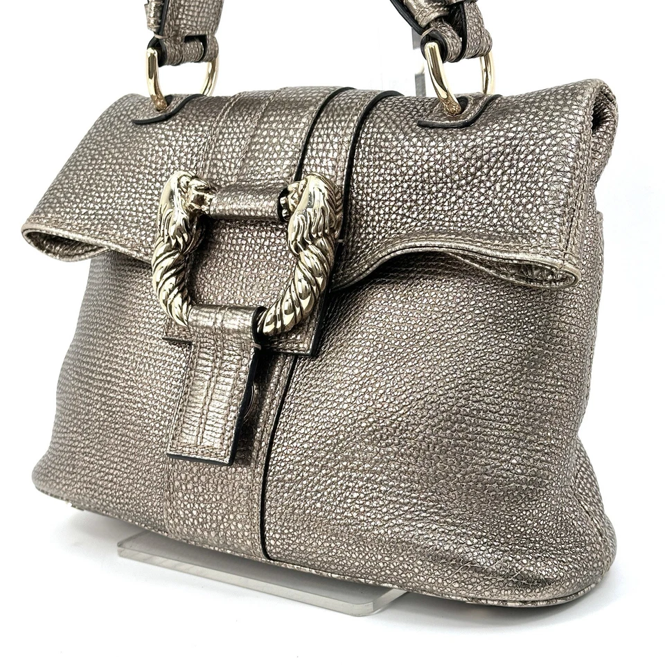 Bvlgari Leoni Bolso de Mano de Cuero Dorado Auténtico de JAPÓN Foto 4 de 4