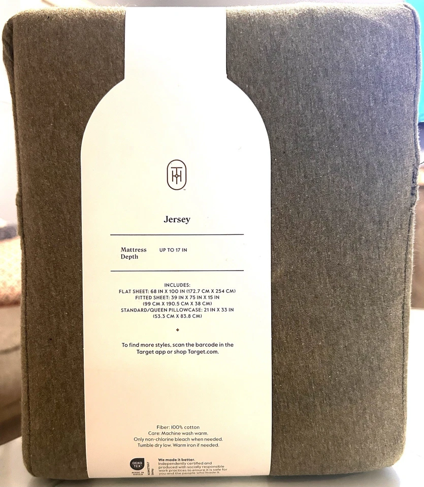 THRESHOLD~! Twin Jersey Sheet Set - Green - Image 2 of 2