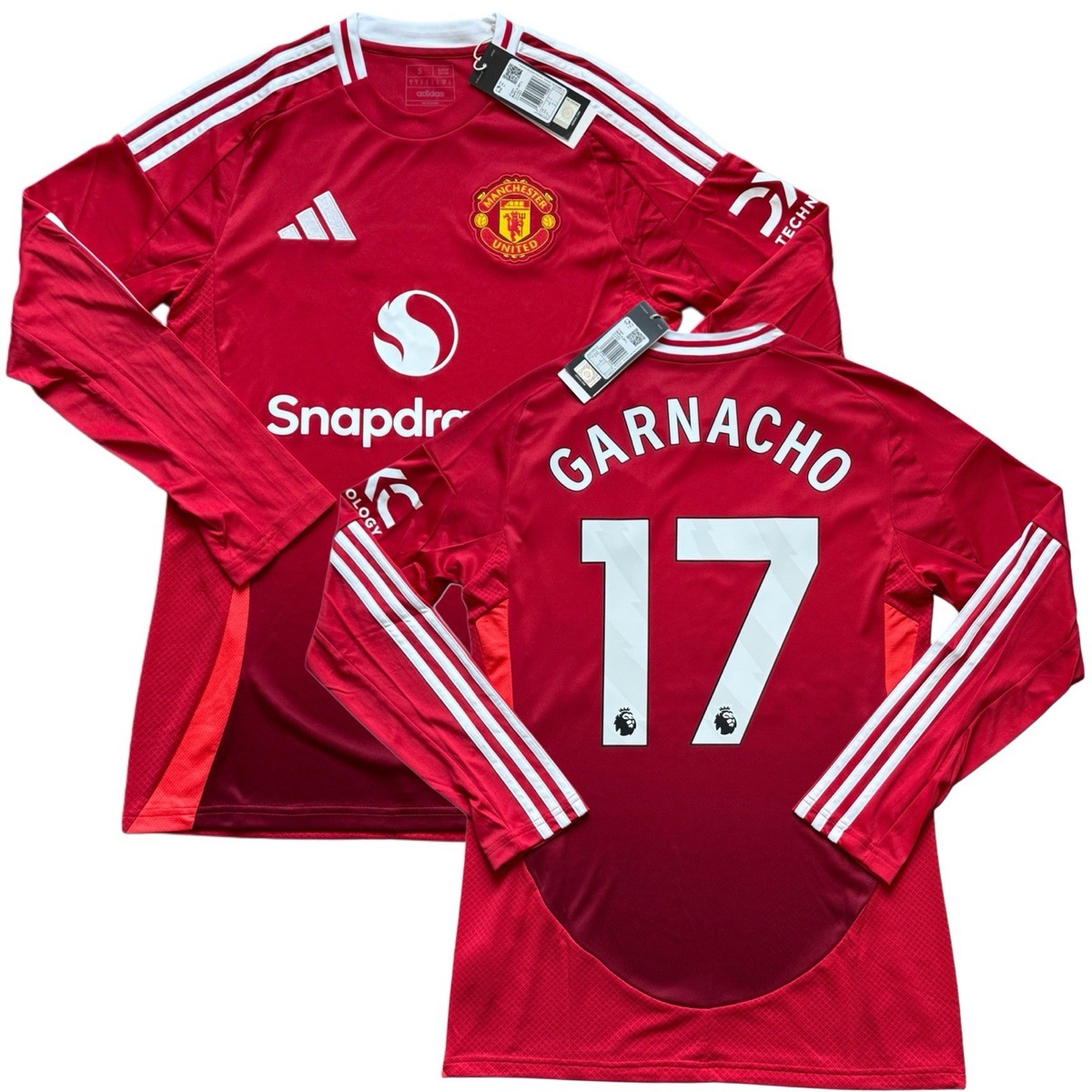 2024/25 Manchester United Home Jersey #17 Garnacho Small adidas