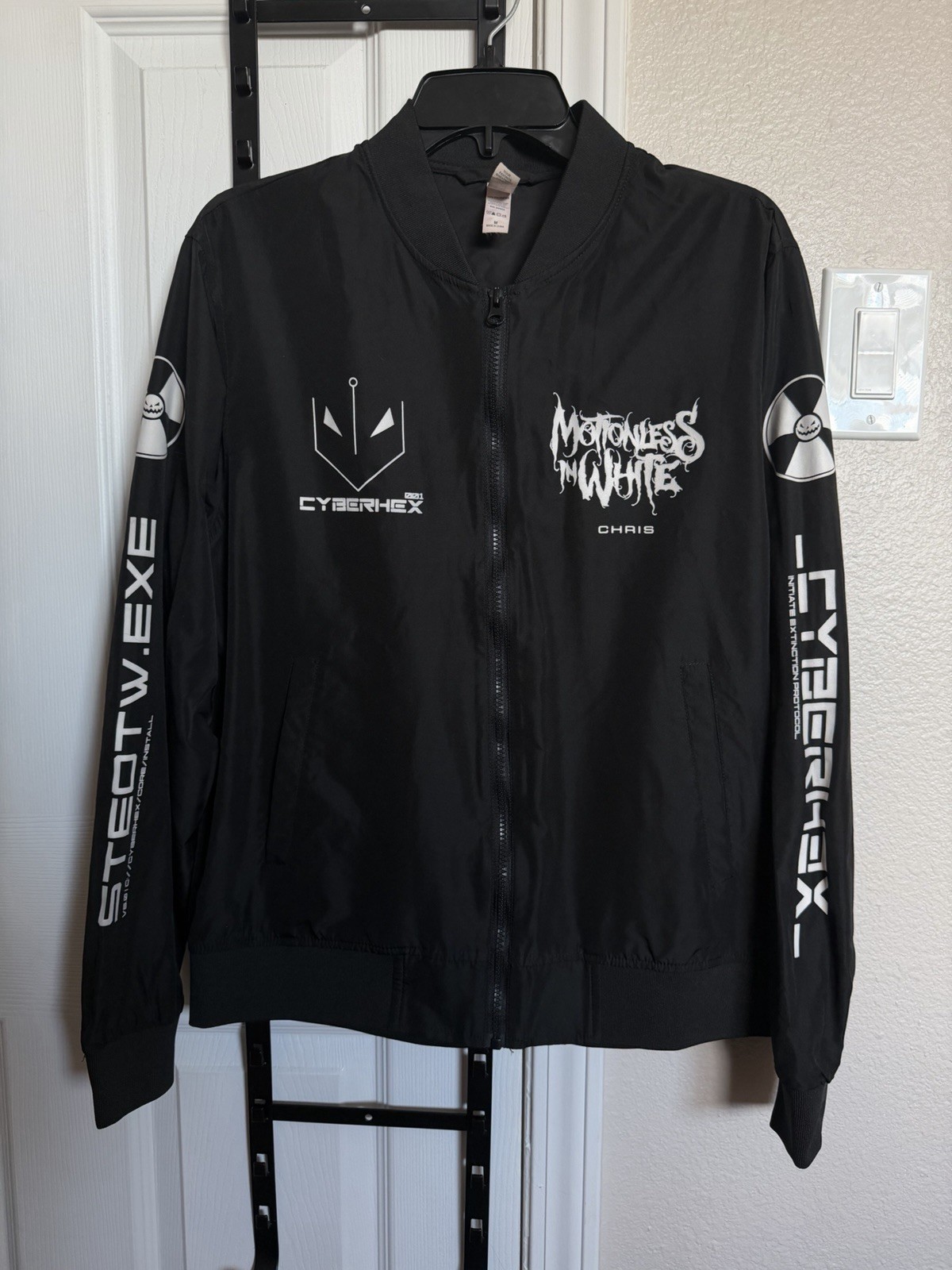 Official Chris Motionless in White “Cyberhex” windbreaker jacket Size M 
