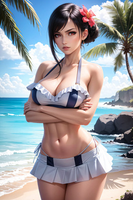 Final Fantasy 7 Tifa Lockhart full artwork waifu anime print #263