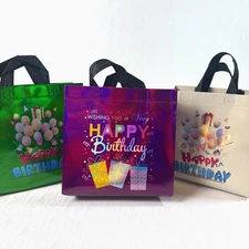 Birthday Gift Bags  High Quality - Choose Color and Pattern 8 x 8 x 3.75