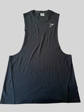 Gymshark Training Drop Arm Tank Black Activewear Oversized M Gym Core Athleisure