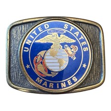Vintage United States Marines USMC Semper Fidelis Eagle Globe Belt Buckle