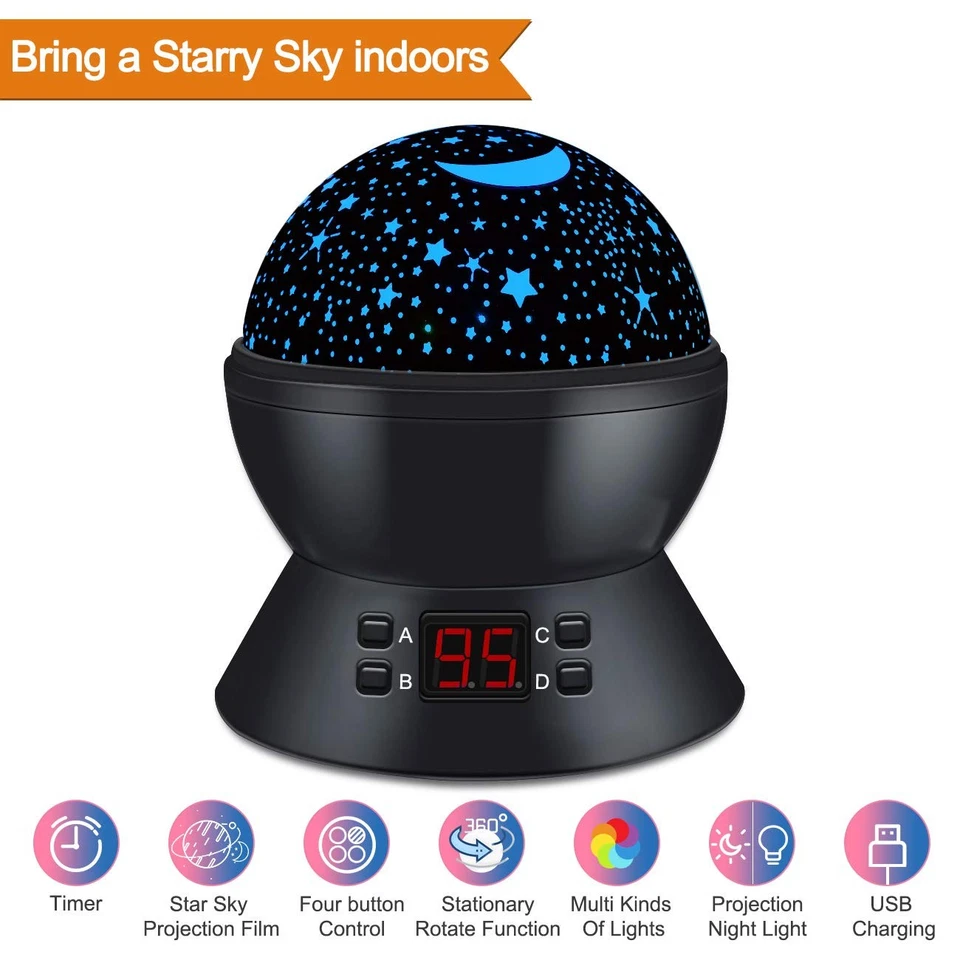  ANTEQI Star Projector Night Light for Kids Bedroom 3 Types Table Lamp Modes LED - Image 4 of 4