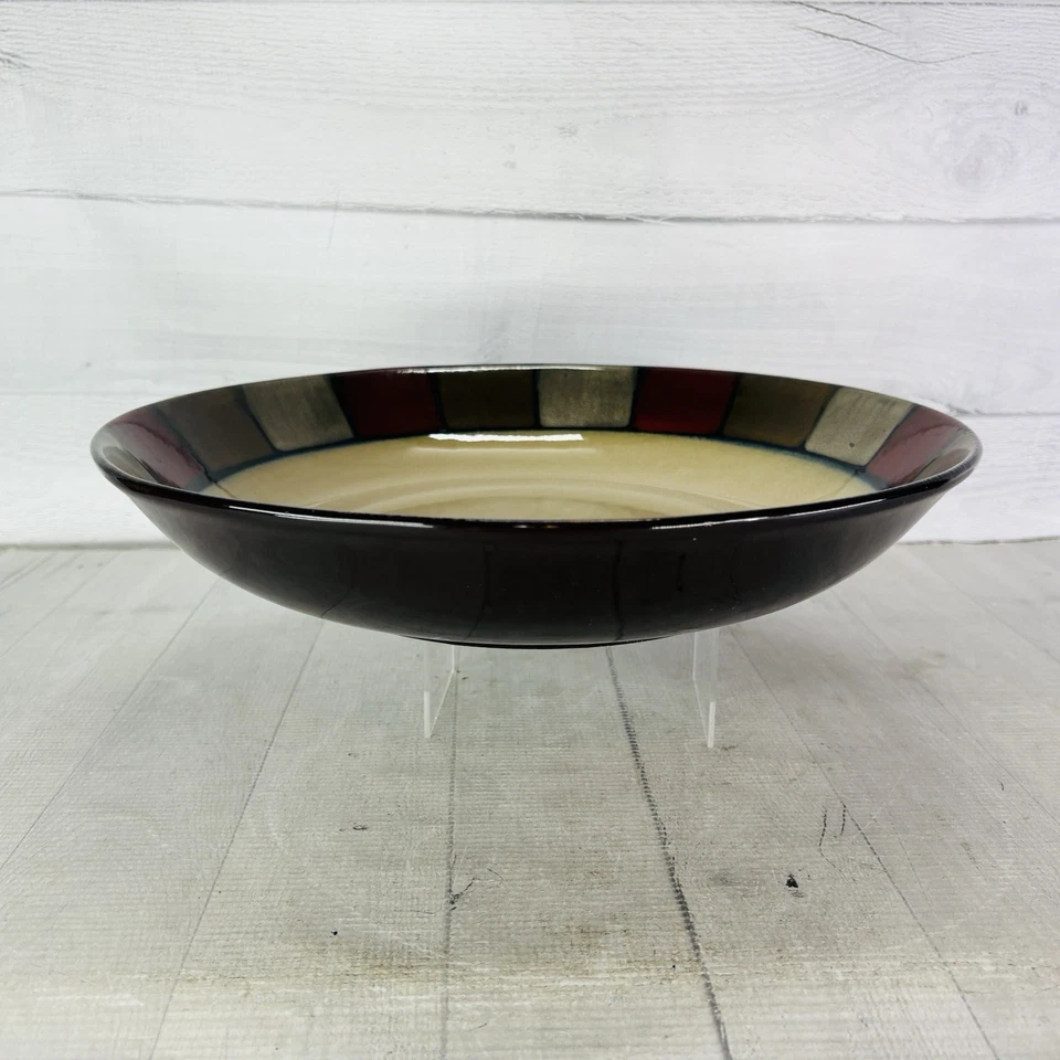 Pfaltzgraff TAOS Tono Tierra Marrón Bloque Loza 14" Redondo Pasta Servir Cuenco Foto 2 de 4