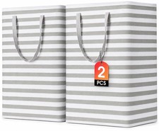 2 Pack Large Laundry Baskets, Laundry Hampers, Freestanding Waterproof Collap...