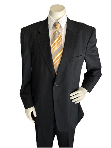 Traje Chaqueta Pantalones Stafford Para Hombres Clásico Mezcla Lana Rayas 44R 38x28 - Imagen 3 de 19