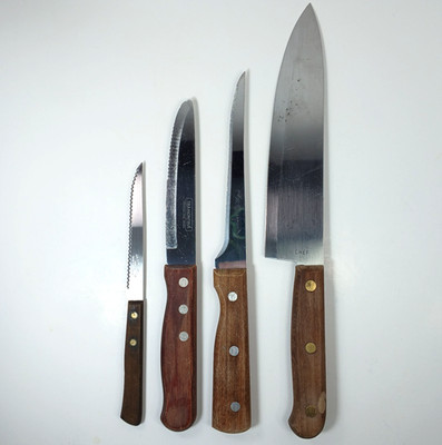 4 Tramontina Brazil Knife Inox Stainless Steel Chef Boning Steak Knives Vtg