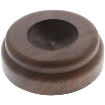 Plymor Revolving Walnut Base w/ 1.5'' Circle for Sphere, 3.13'' x 3.13'' x 1.13''