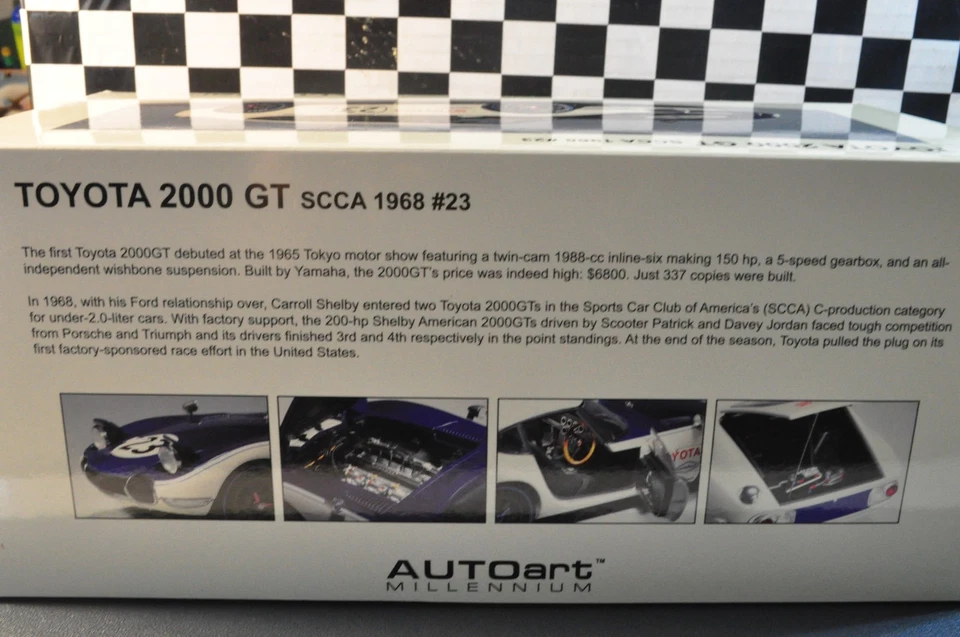 1/18 RARA  AUTOART TOYOTA 2000GT   SCCA 1968 #23 OTTIMO PREZZO - Immagine 3 di 4