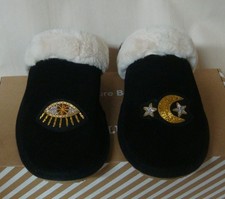 Soludos Anthropologie Black CELESTIAL Cozy Slip on Slippers Women's Size 6 NIB