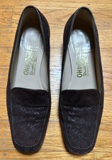 Vintage Salvatore Ferragamo Brown Loafers sz 6.5 Leather Made In Italy