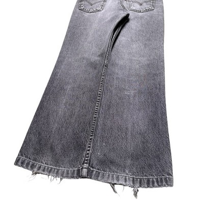 Levi 517 Faded Black Gray Denim Jeans Vintage Late 60s 32X28