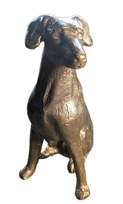 Antiker Gusseisen Hund Türstopper sitzender Retriever Spaniel Figur schwer um 1900 