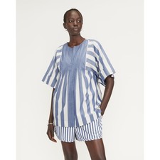 Everlane Women’s Poplin Tunic Size Small Blue and White Stripes