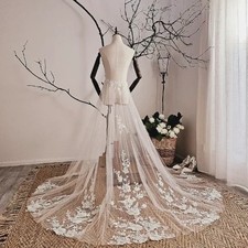 Wedding Detachable Skirt Lace Removable Train For Wedding Dresses Lace Appliques