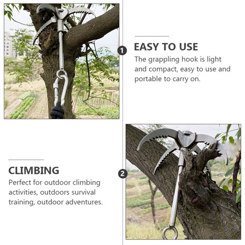 1 Set Grappling Hook Survival Claw Stainless Steel Hook with Nylon Rope - Picture 9 of 12