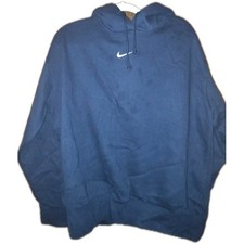 Nike Center Swoosh Hoodie Navy Blue Mens Large 90s Y2K Made in Pakistan