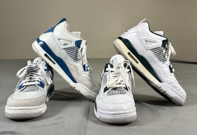 2 PairNike Air Jordan 4 Retro GS Blue & Green Size 7Y HF4281-141 Bnfts Charity