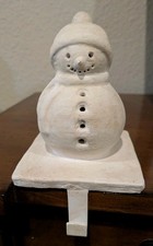 POTTERY BARN Terracotta Snow Woman Stocking Holder-NEW