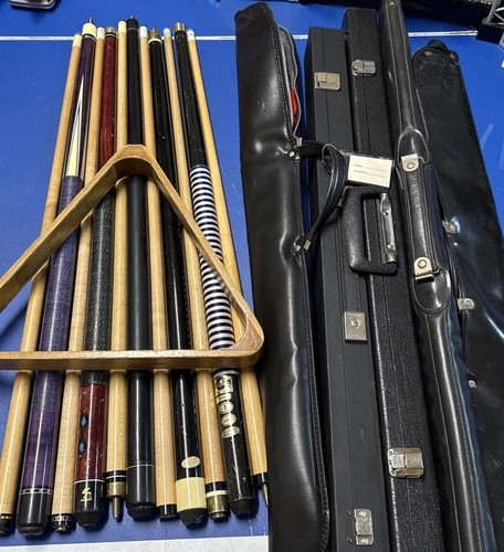 Pool Cue Case Triangle Lot Screw Two 2 Piece