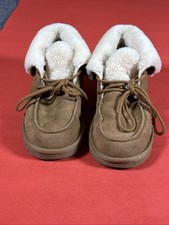 UGG Womens Slippers W1113090 Size 9 Chestnut Suede Shearling Lined Moccasins